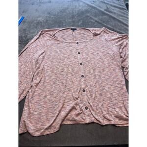 Lane Bryant Womens Cardigan Sweater Size 30/32 Pink 3/4‎ Sleeve Button Up